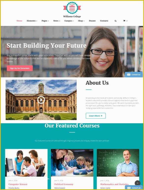 Free College Website Templates Of 41 College Website themes & Templates