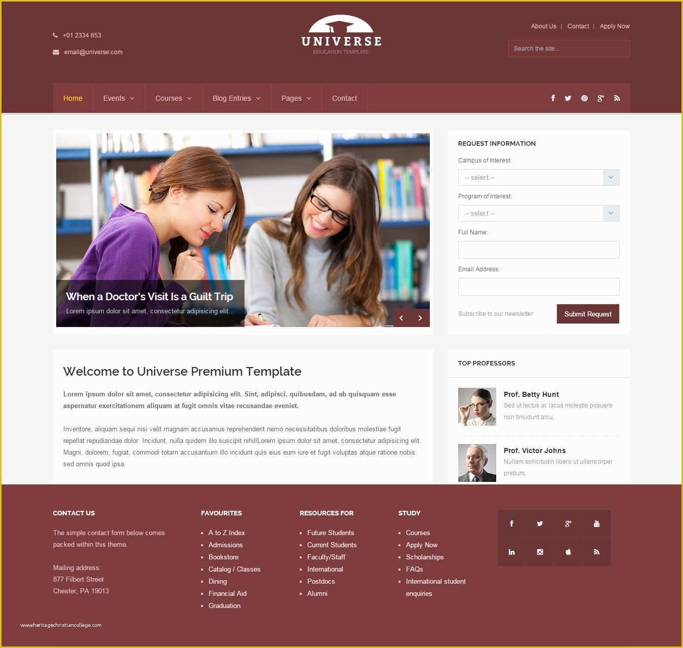 Free College Website Templates Of 41 College Website themes & Templates