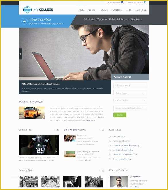 Free College Website Templates Of 41 College Website themes & Templates