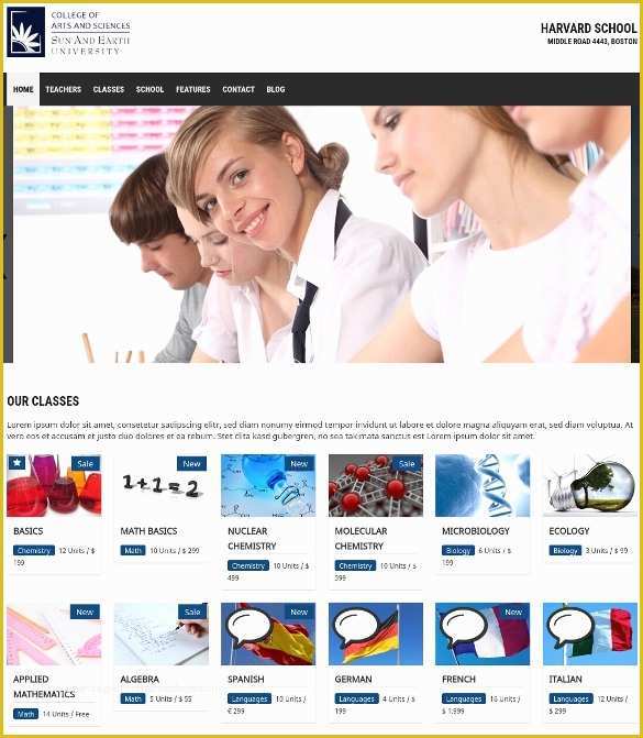 Free College Website Templates Of 45 School Website themes & Templates