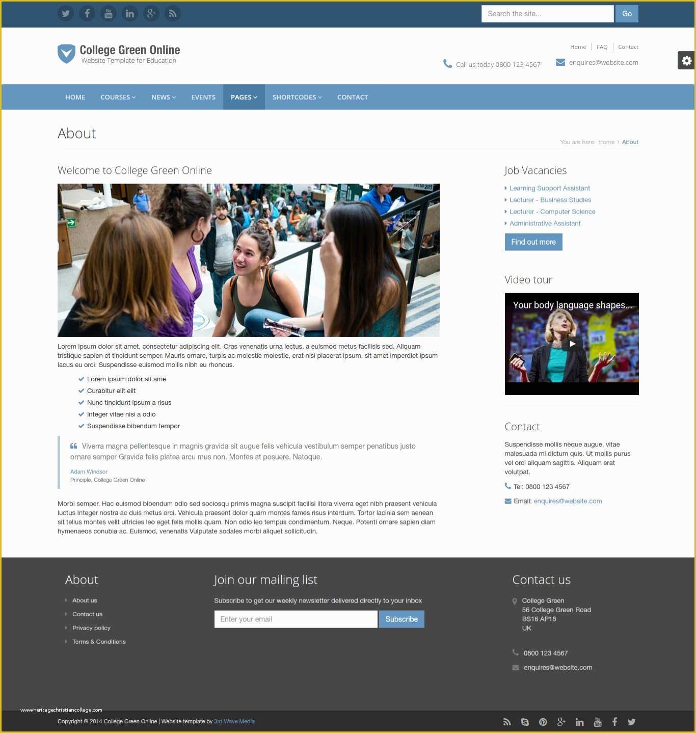 Free College Website Templates Of College Green HTML Template