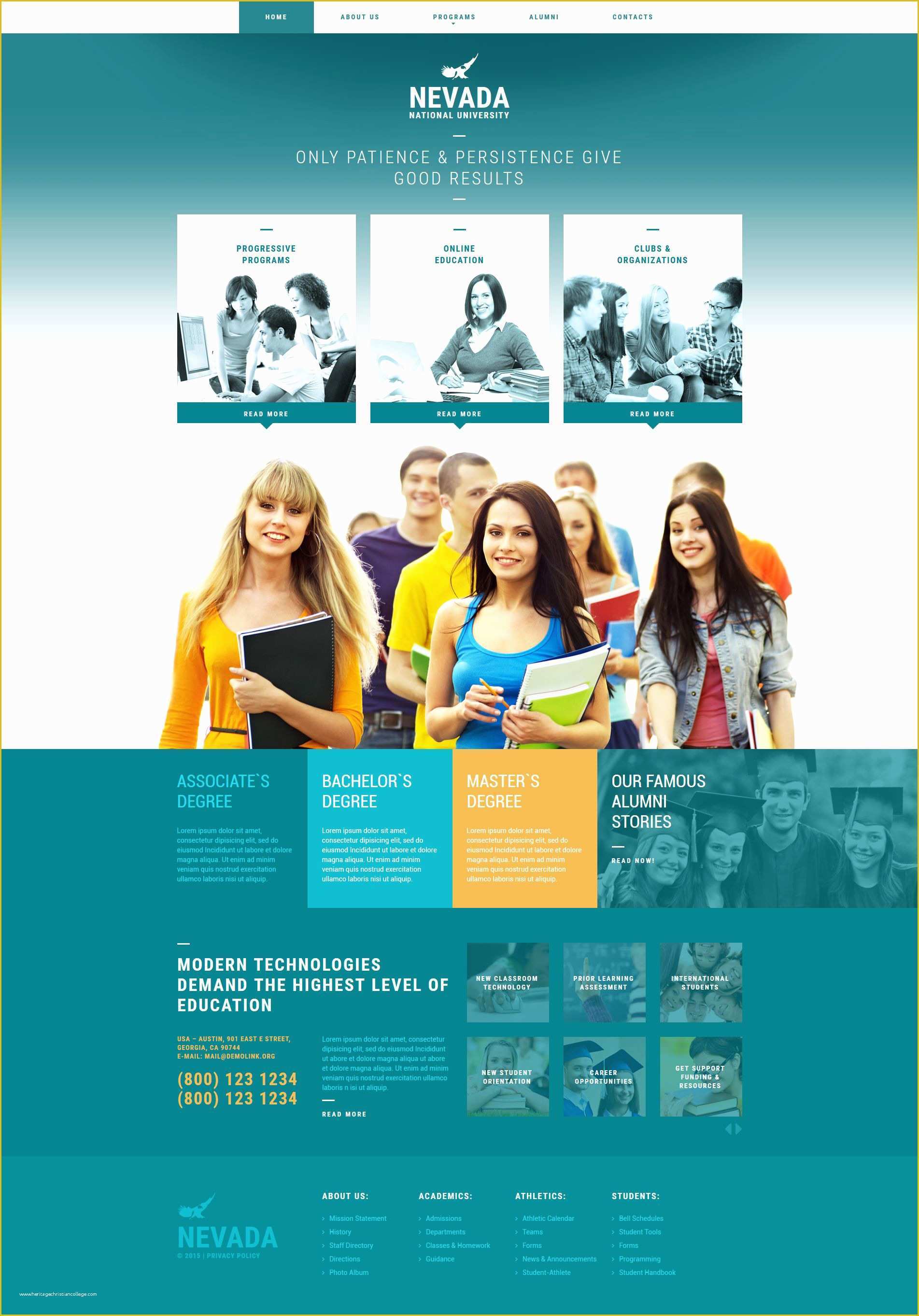 Free College Website Templates Of University Responsive Website Template