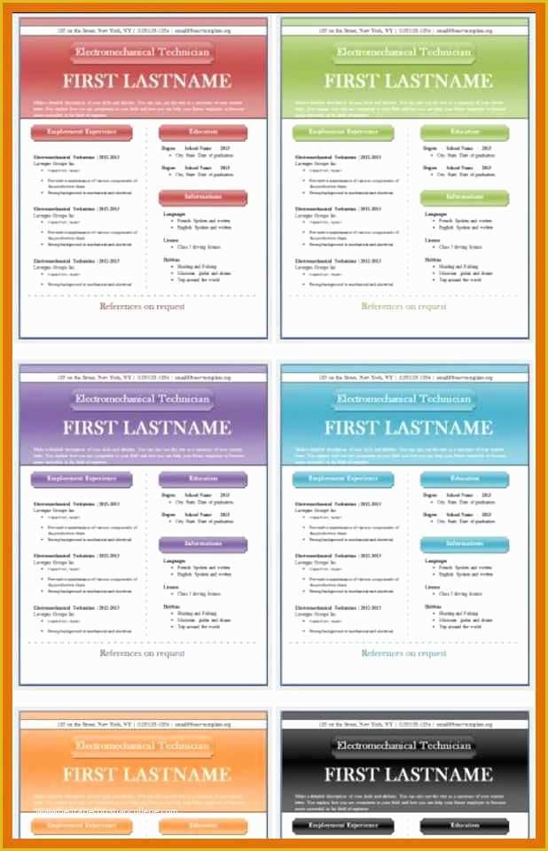 Free Colorful Resume Templates Of 3 4 Colorful Resume Template Free