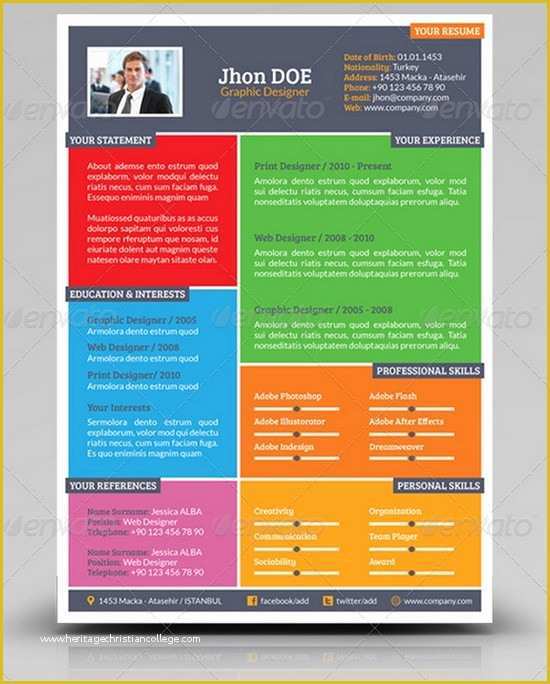 Free Colorful Resume Templates Of 50 Greatest Resume Templates 2016 2017
