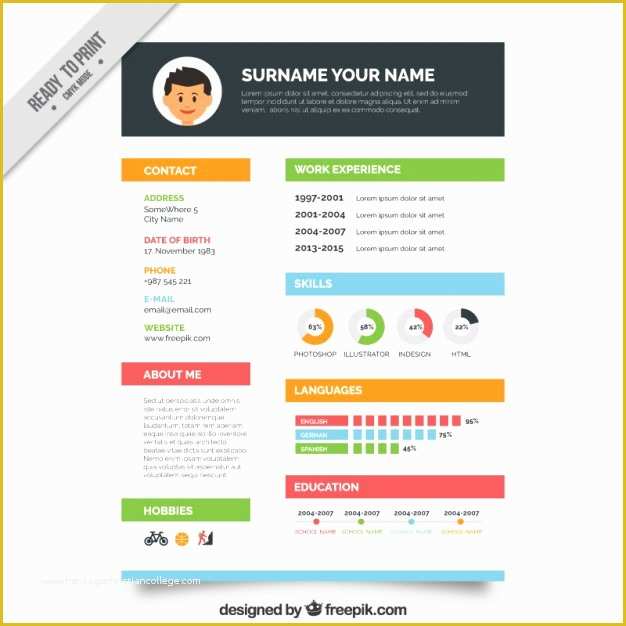 Free Colorful Resume Templates Of and Free Colorful Resume Templates – Diocesisdemonteria