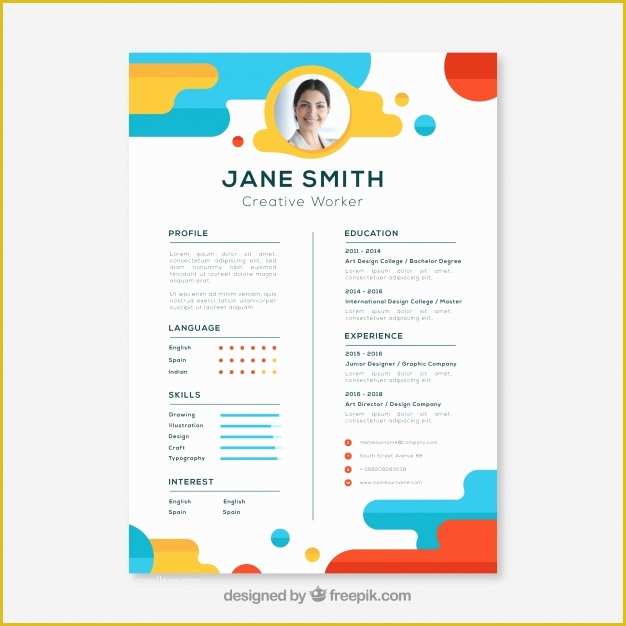 Free Colorful Resume Templates Of Colorful Resume Template Vector