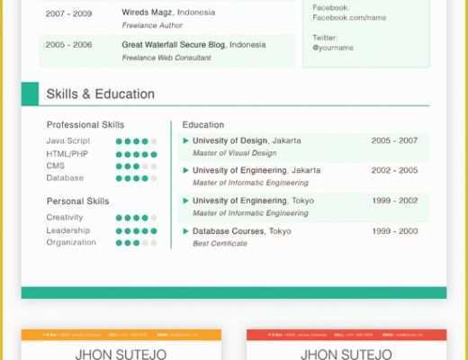 Free Colorful Resume Templates Of Free Clean Resume Template 5 Colors
