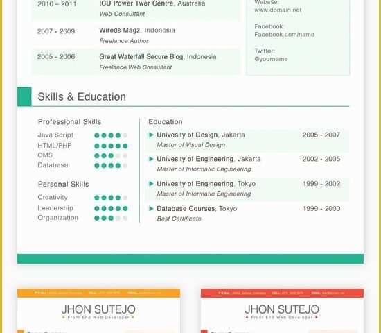 Free Colorful Resume Templates Of Free Clean Resume Template 5 Colors