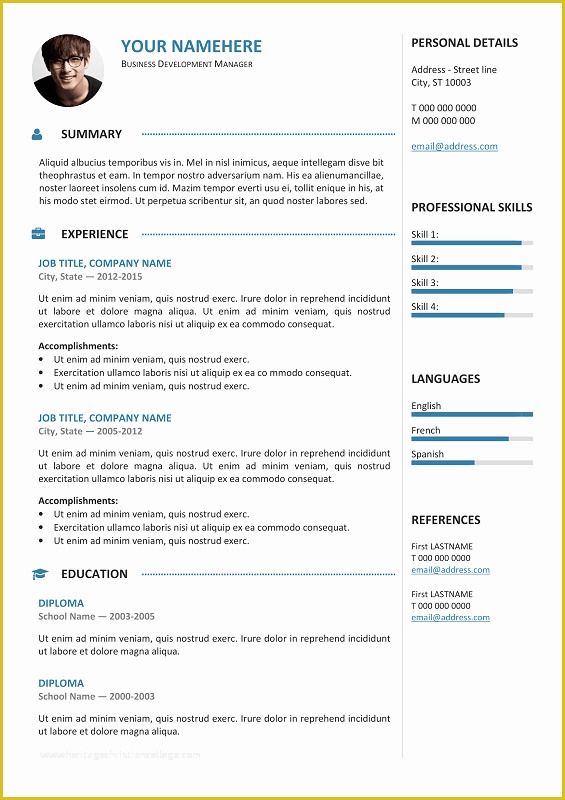 Free Colorful Resume Templates Of Gastown2 Free Professional Resume Template