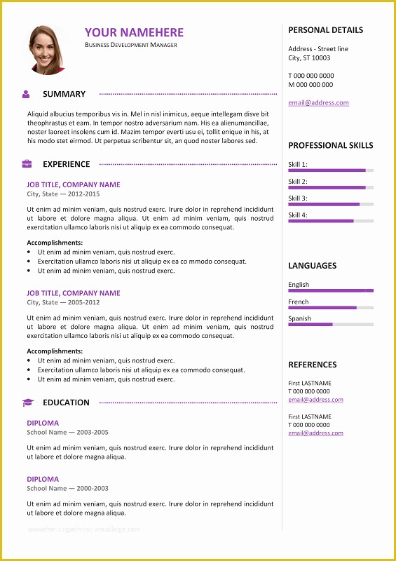 Free Colorful Resume Templates Of Gastown2 Free Professional Resume Template