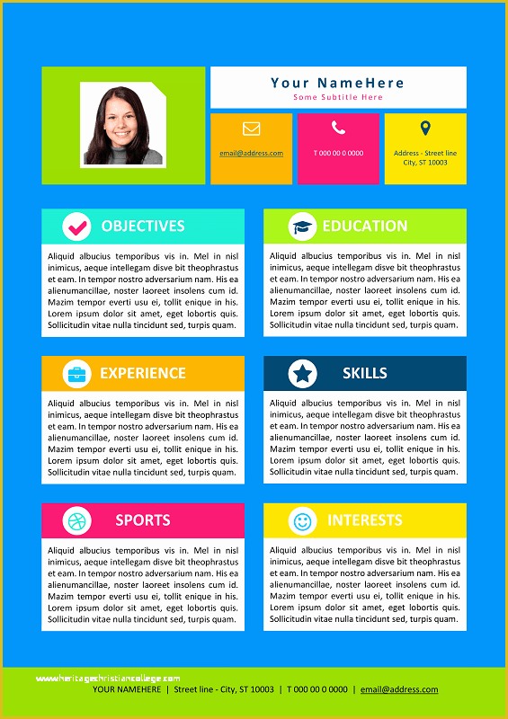 Free Colorful Resume Templates Of My First Resume Template for Kids