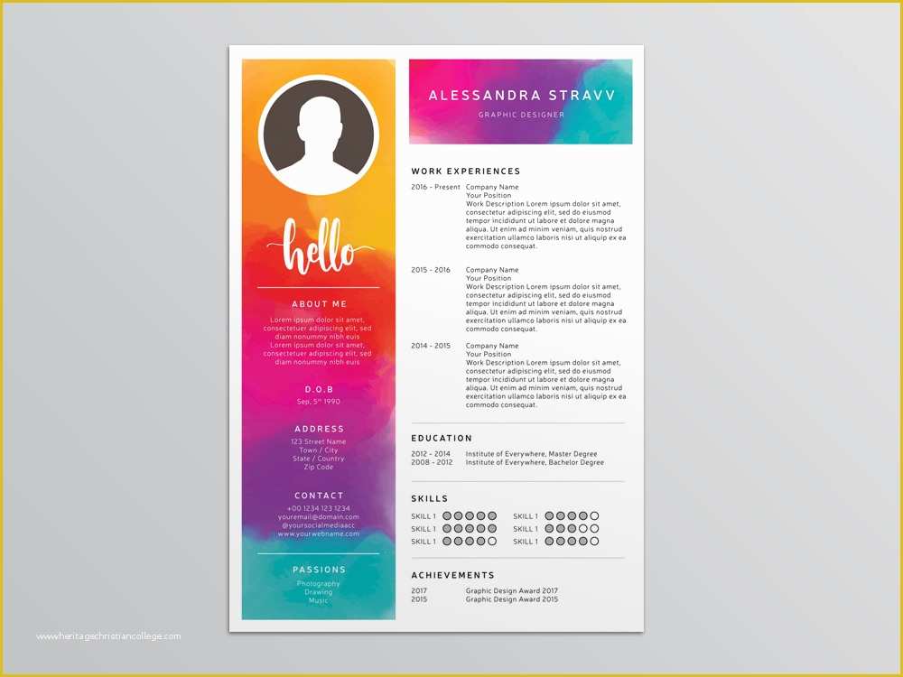 Free Colorful Resume Templates Of Stravv Resume Free Colorful Resume Template for Job Seeker