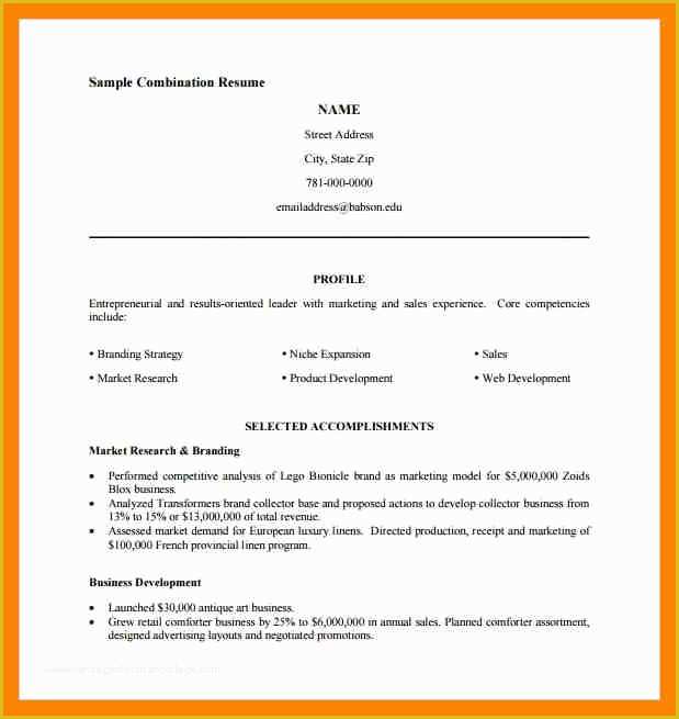 Free Combination Resume Template Of 9 Hybrid Resume Example