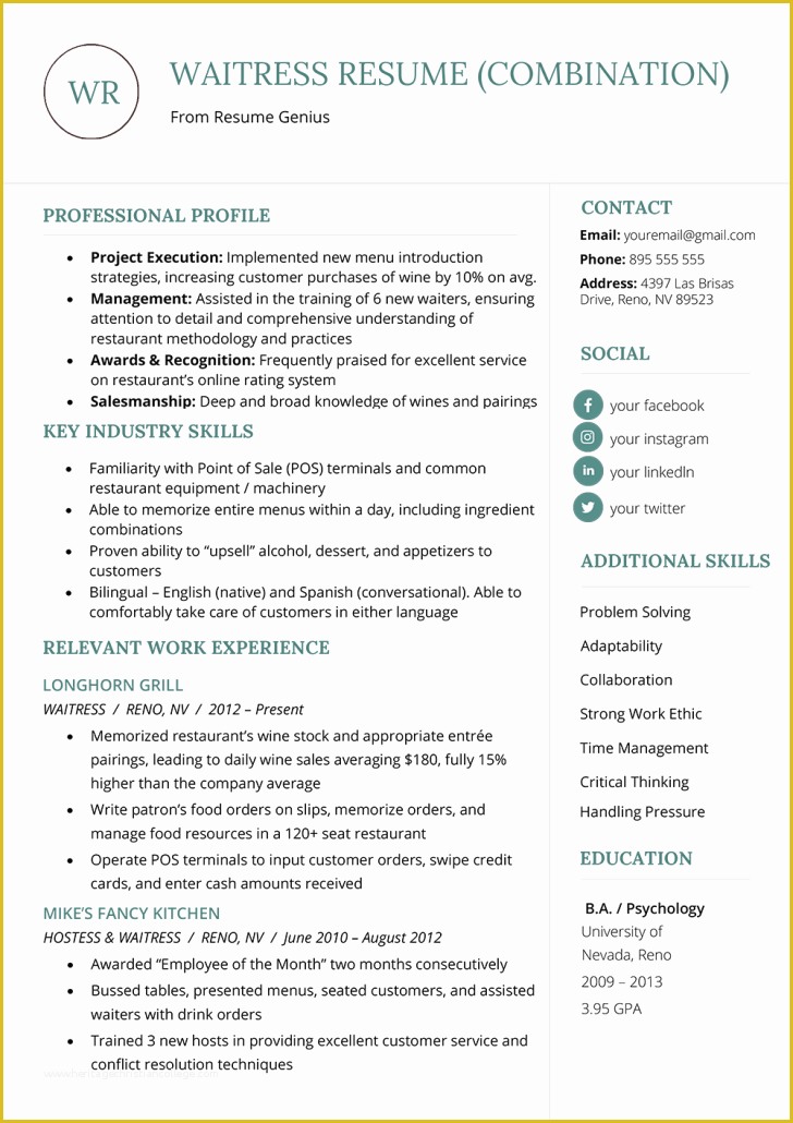 53 Free Combination Resume Template