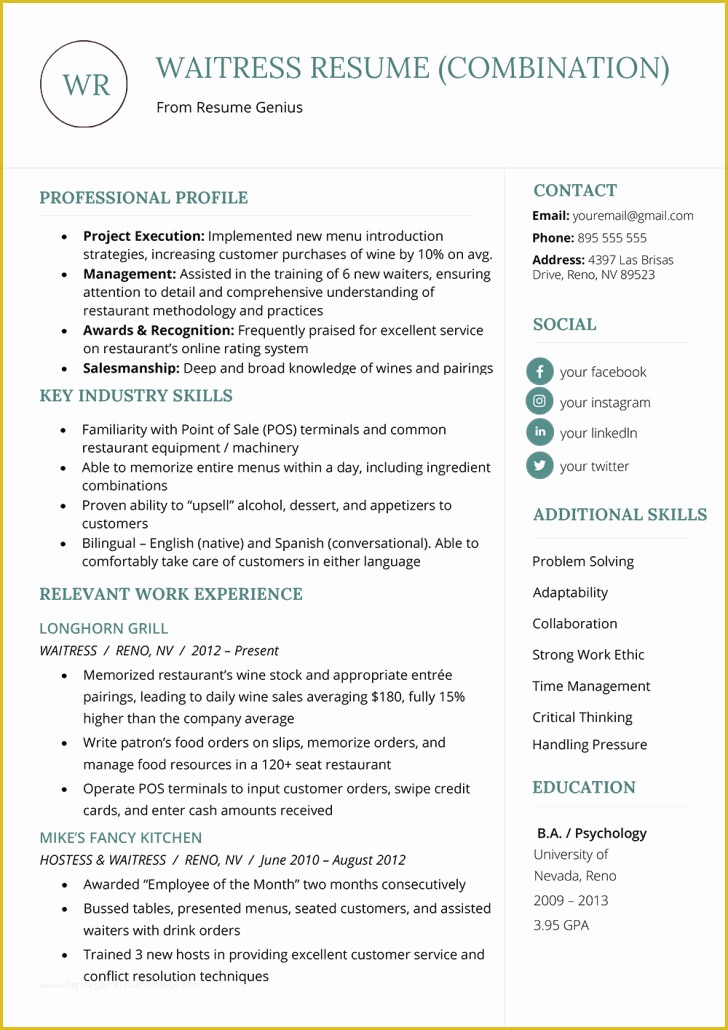 Free Combination Resume Template Of Bination Resume Example Templates Tag 45 Stunning