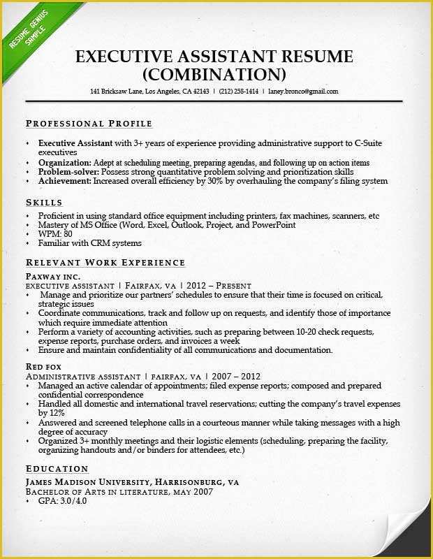 Free Combination Resume Template Of Bination Resume Samples & Writing Guide
