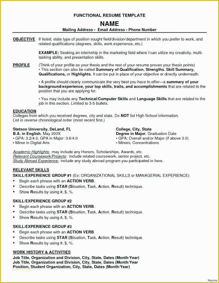 Free Combination Resume Template Of Free Bination Resume Template – Llunfo