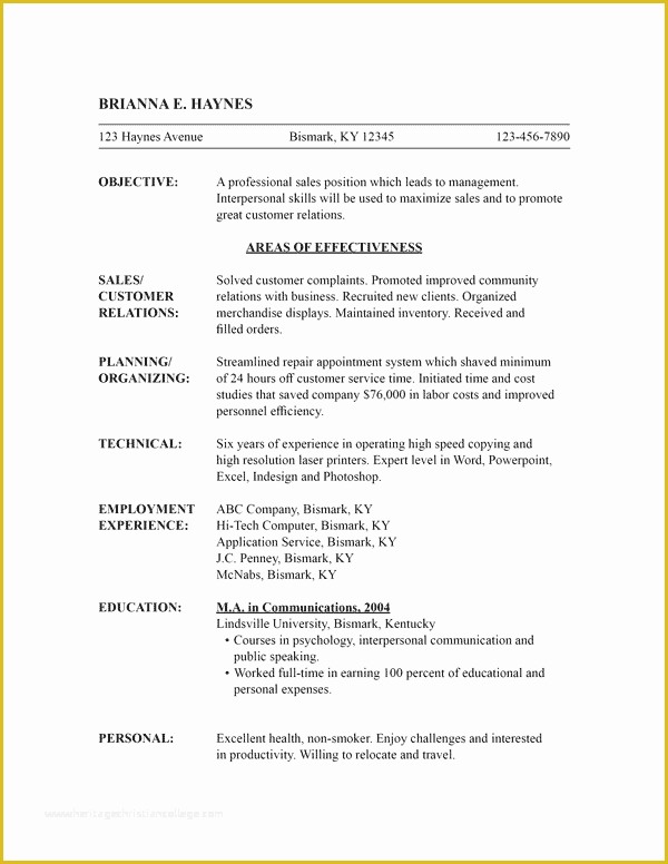 Free Combination Resume Template Of Free Resume Templates