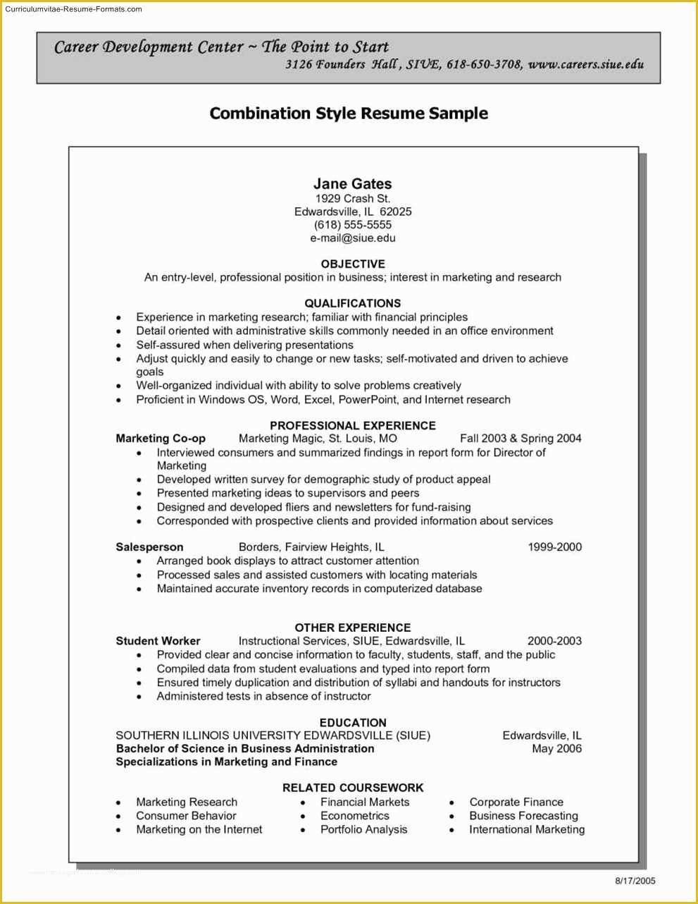 Free Combination Resume Template Word Of Bination Resume Template Word Free Samples Examples