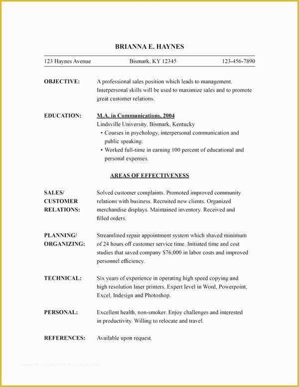 Combination Resume Template Word