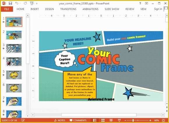 Free Comic Book Style Powerpoint Template Of Animated Ic Template for Powerpoint Presentations