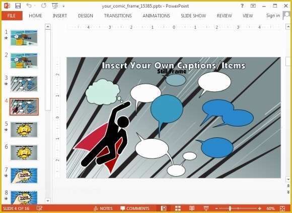 Free Comic Book Style Powerpoint Template Of Animated Ic Template for Powerpoint Presentations