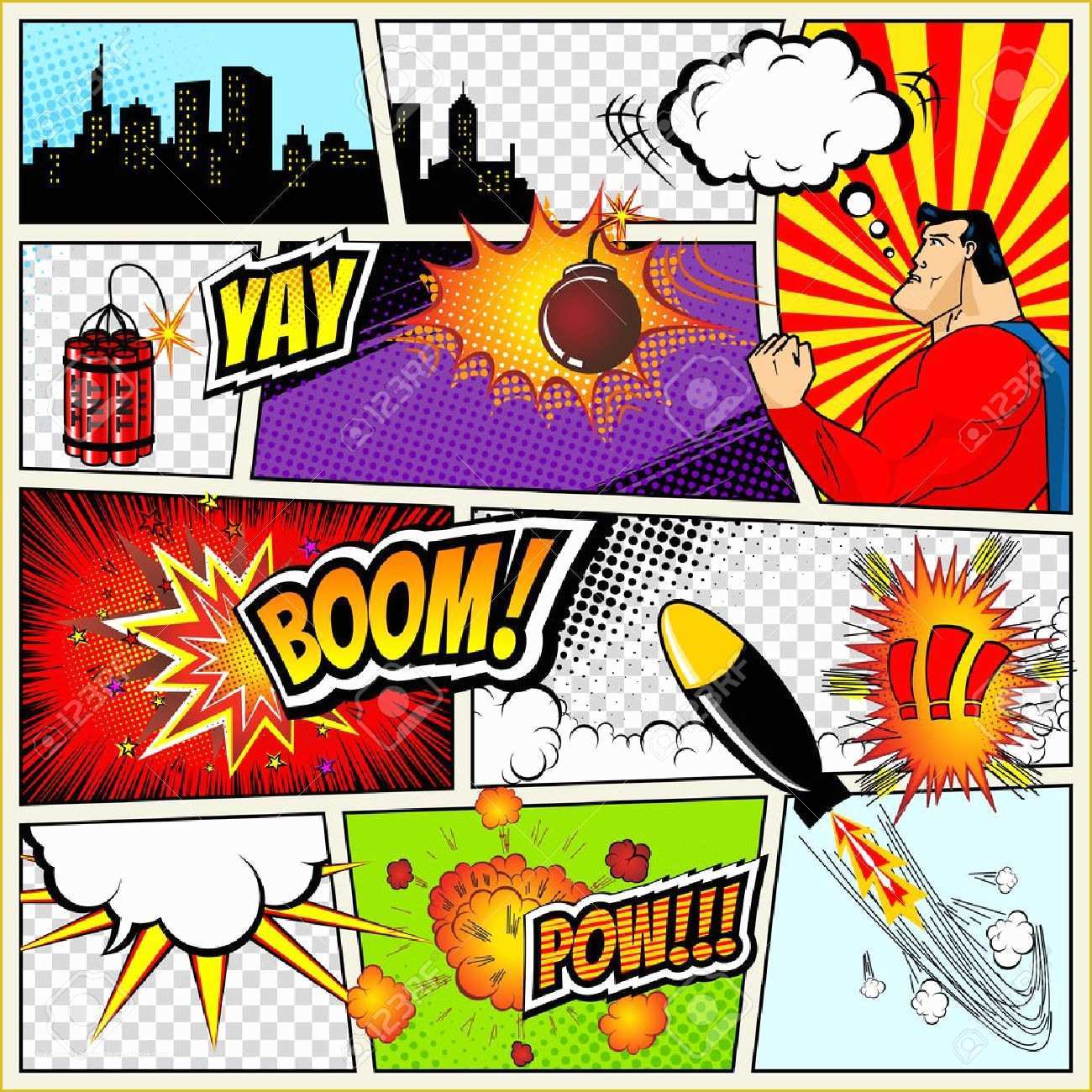 free-comic-book-style-powerpoint-template-of-ic-book-bubbles-clip-art