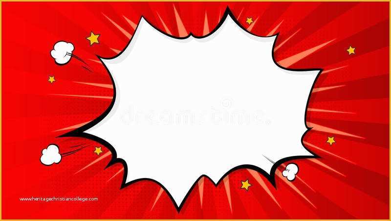 Free Comic Book Style Powerpoint Template Of Pop Art Splash Background Explosion In Ics Book Style