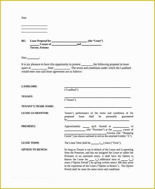 Free Commercial Lease Abstract Template Of 10 Real Estate Proposal Templates