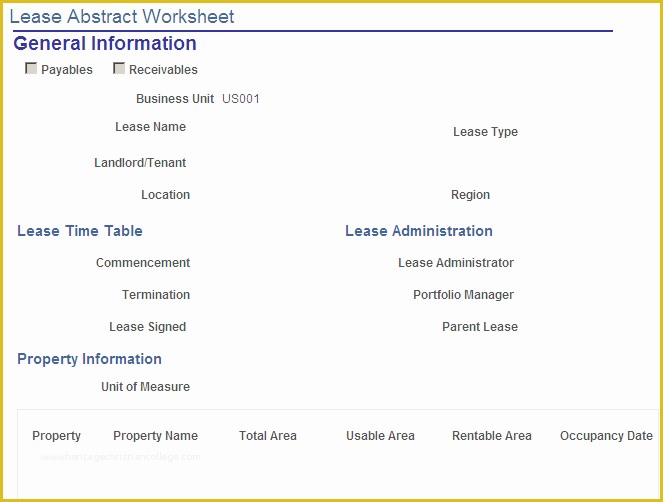 Free Commercial Lease Abstract Template Of Creating and Printing Lease Abstract Worksheets