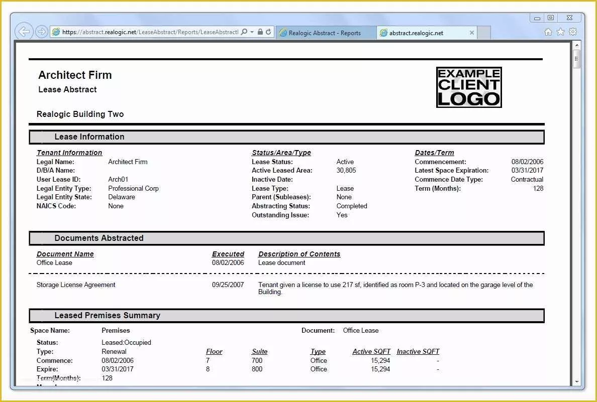 Free Commercial Lease Abstract Template Of Mercial Lease Abstract Template Excel