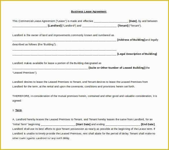 Free Commercial Lease Agreement Template Download Of 11 Lease Templates Word 2010 format Free Download