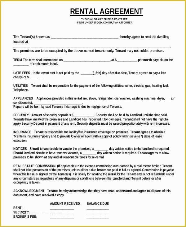 Free Commercial Lease Agreement Template Download Of 14 Residential Rental Agreement Templates – Free Sample