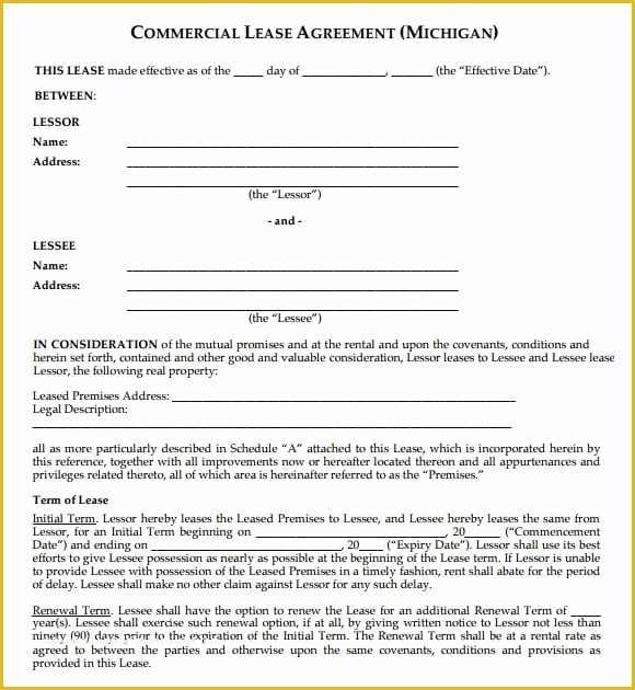 Free Commercial Lease Agreement Template Download Of 6 Free Mercial Lease Agreement Templates Excel Pdf