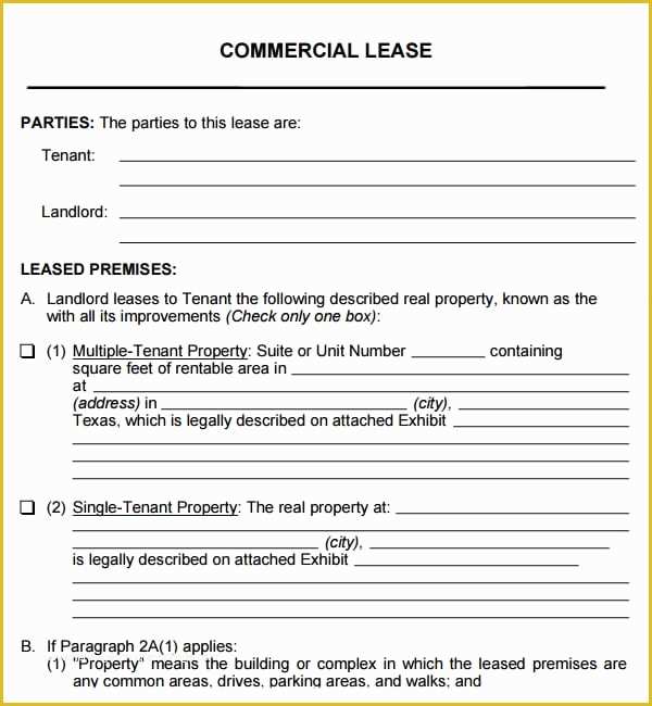 Free Commercial Lease Agreement Template Download Of 6 Free Mercial Lease Agreement Templates Excel Pdf