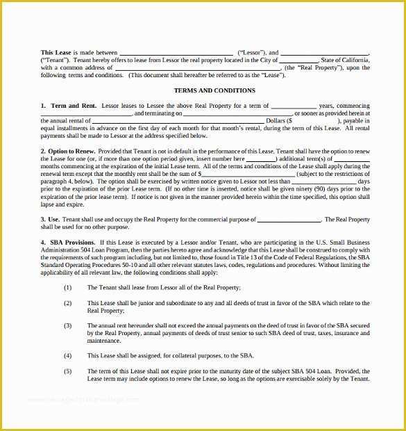 Free Commercial Lease Agreement Template Download Of 8 Mercial Lease Agreement Templates – Samples