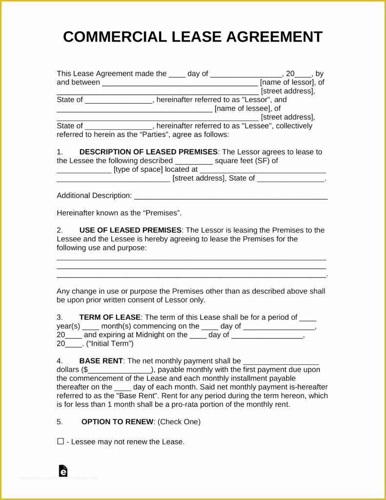 Free Commercial Lease Agreement Template Download Of Free Mercial Rental Lease Agreement Templates Pdf