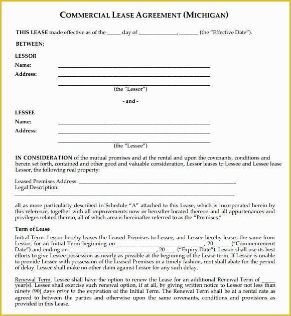 Free Commercial Lease Agreement Template Download Of Mercial Lease Agreement 9 Free Samples Examples