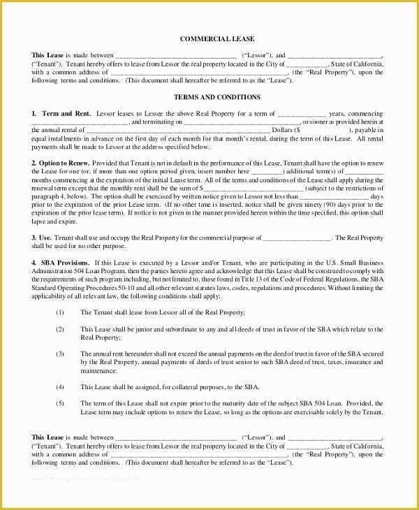 Free Commercial Lease Agreement Template Download Of Mercial Rental Agreement – 17 Free Word Pdf Documents