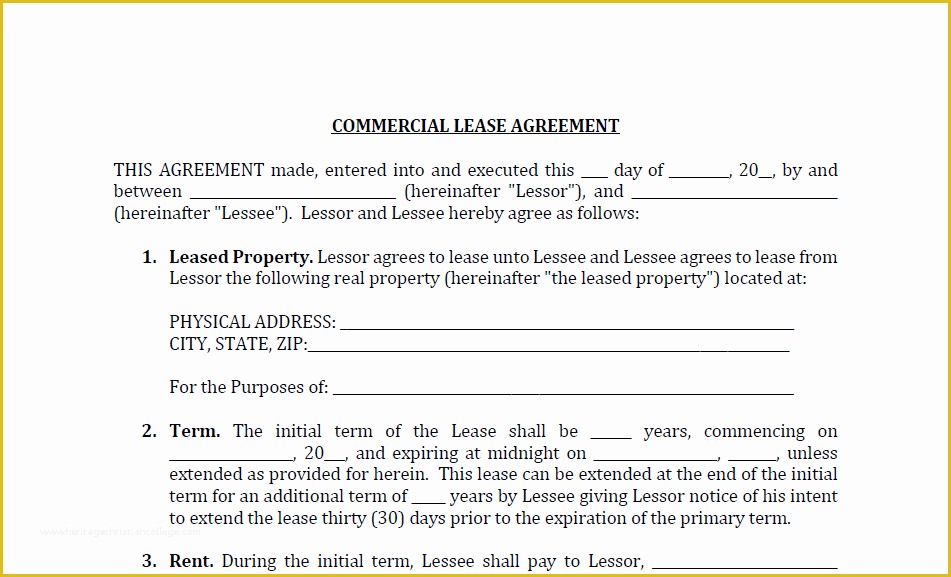 Free Commercial Lease Agreement Template Word Of 13 Mercial Lease Agreement Templates Excel Pdf formats