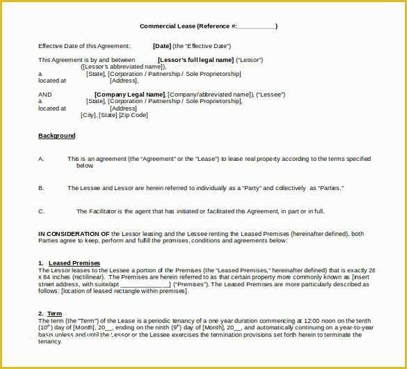 Free Commercial Lease Agreement Template Word Of 15 Word Rental Agreement Templates Free Download