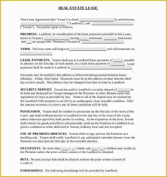 Free Commercial Lease Agreement Template Word Of 16 Lease Agreement Templates – Word Pdf Pages