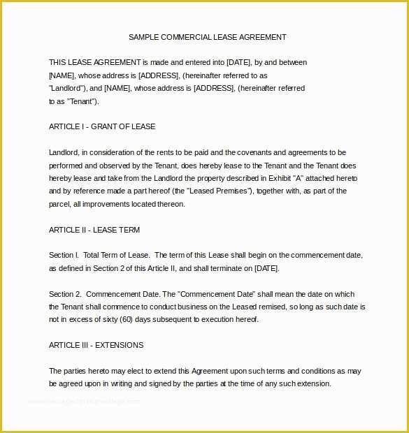 Free Commercial Lease Agreement Template Word Of 31 Rental Agreement Templates Pdf Doc
