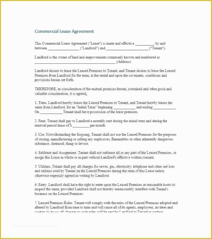 Free Commercial Lease Agreement Template Word Of Landlord Rental Agreement Template Word Landlord Lease