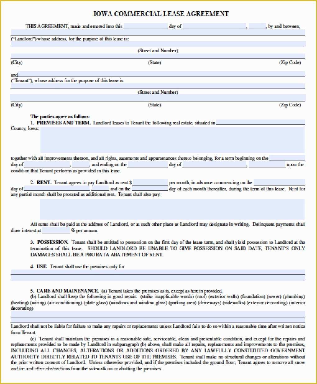 50 Free Commercial Lease Agreement Template Word