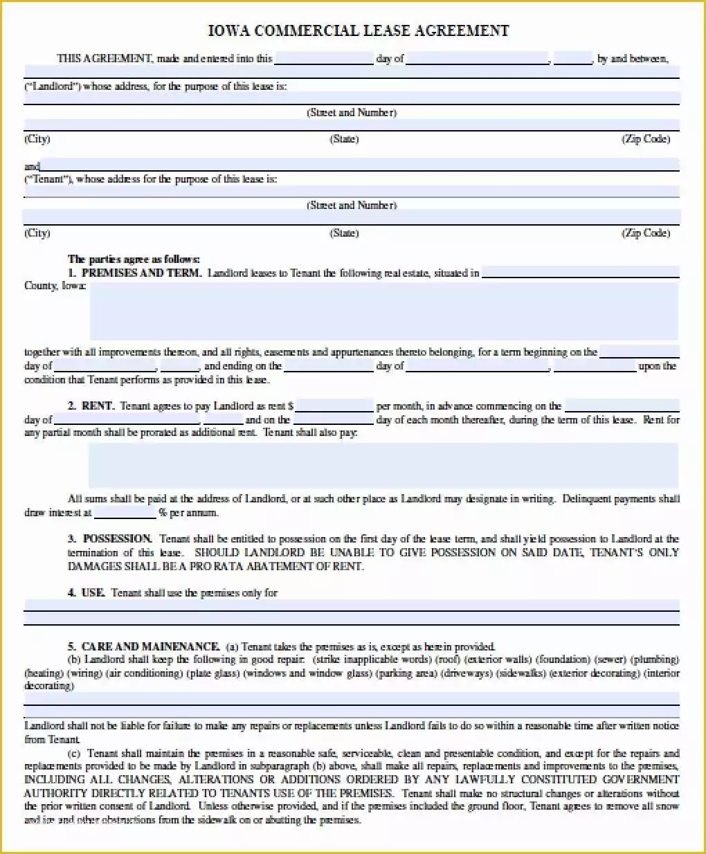 Free Commercial Lease Agreement Template Word Of What You Know About Blank Rental Agreement form and Free