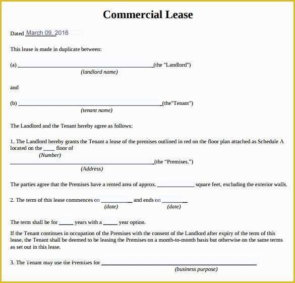 Free Commercial Lease Purchase Agreement Template Of 10 Sample Mercial Lease Agreements