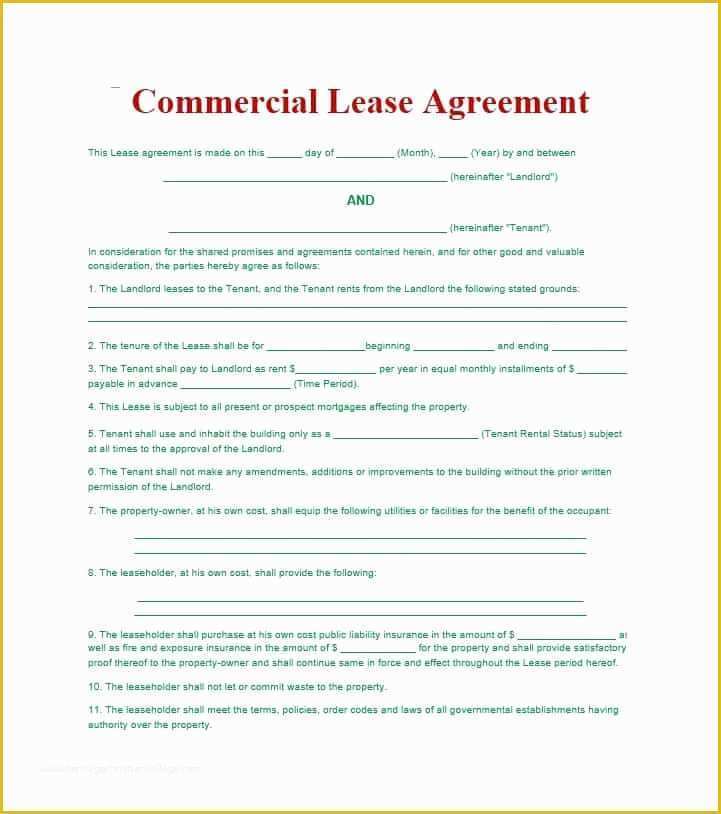 Free Commercial Lease Purchase Agreement Template Of 26 Free Mercial Lease Agreement Templates Template Lab