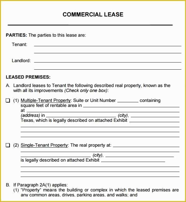 Free Commercial Lease Purchase Agreement Template Of 6 Free Mercial Lease Agreement Templates Excel Pdf