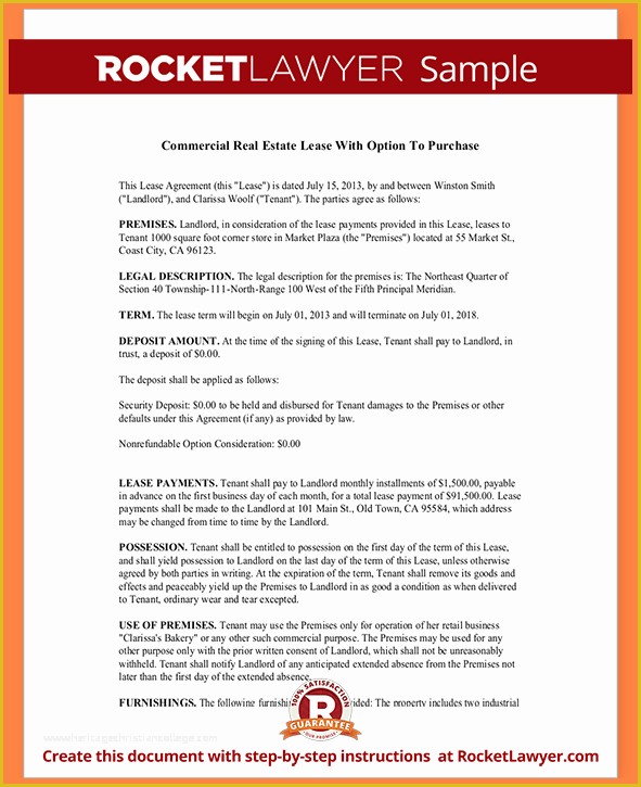 Free Commercial Lease Purchase Agreement Template Of 6 Mercial Building Lease Agreement Template